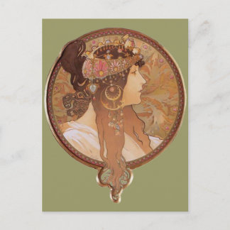 Art Nouveau - Byzantine Head, The Brunette Postcard