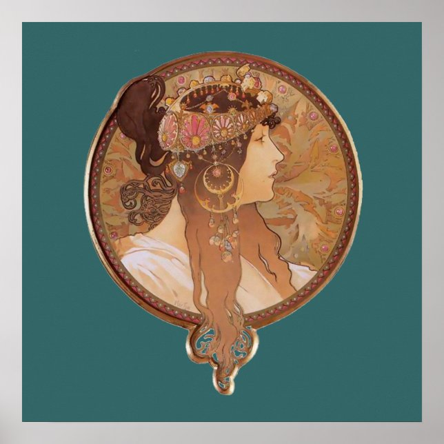 Art Nouveau - Byzantine Head, The Brunette Poster (Front)