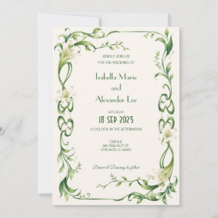 Art Nouveau Calla Lily Wedding Invitation