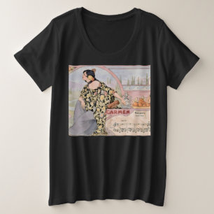 Art Nouveau Carmen Habanera Print – Vintage Opera Plus Size T-Shirt