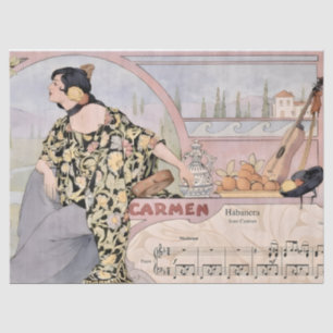 Art Nouveau Carmen Habanera Print – Vintage Opera Tissue Paper