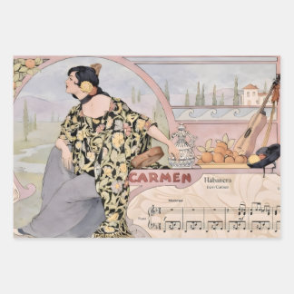 Art Nouveau Carmen Habanera Print – Vintage Opera  Wrapping Paper Sheet