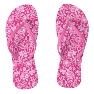 Art Nouveau Carnation Damask, Fuchsia Pink Jandals