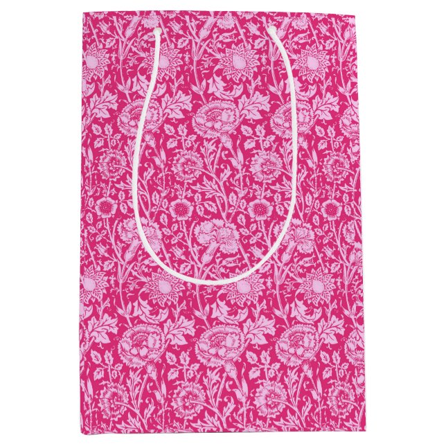 Art Nouveau Carnation Damask, Fuchsia Pink Medium Gift Bag (Front)