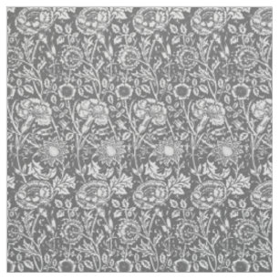 Art Nouveau Carnation Damask, Grey / Grey Fabric