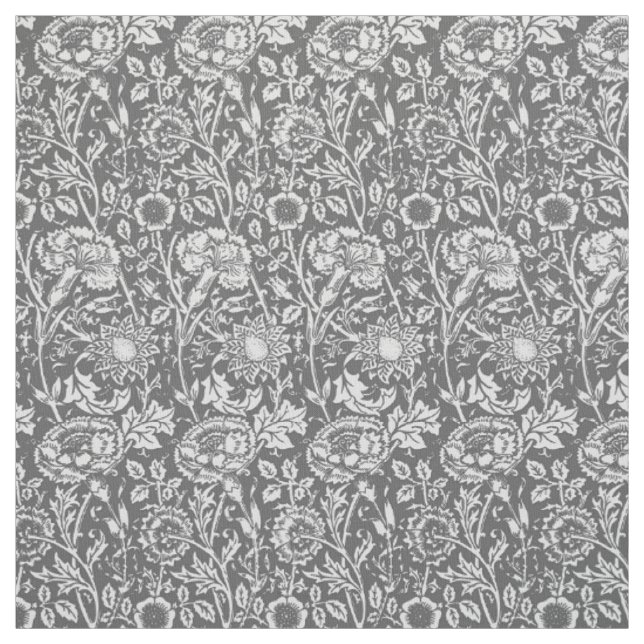 Art Nouveau Carnation Damask, Grey / Grey Fabric (Swatch)