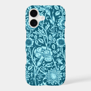 Art Nouveau Carnation Damask, Indigo and Sky Blue