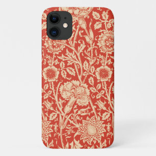 Art Nouveau Carnation Damask, Mandarin Orange Case-Mate iPhone Case