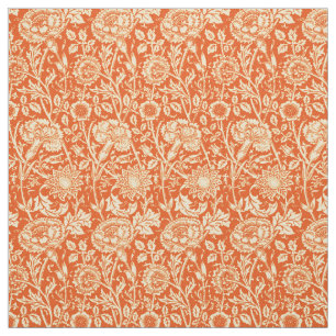 Art Nouveau Carnation Damask, Mandarin Orange Fabric
