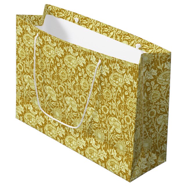 Art Nouveau Carnation Damask, Mustard and Yellow  Large Gift Bag (Front Angled)