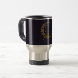 Art Nouveau Cat and Moon Travel Mug