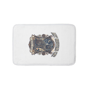 Art Nouveau Cat Cat Art Nouveau Vintage Vector Art Bath Mat