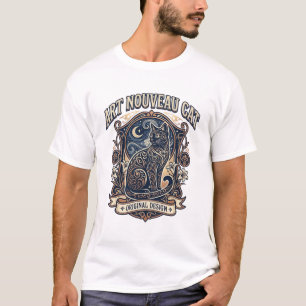 Art Nouveau Cat Cat Art Nouveau Vintage Vector Art T-Shirt
