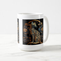 Art Nouveau Cat Classic Mug, 15 oz