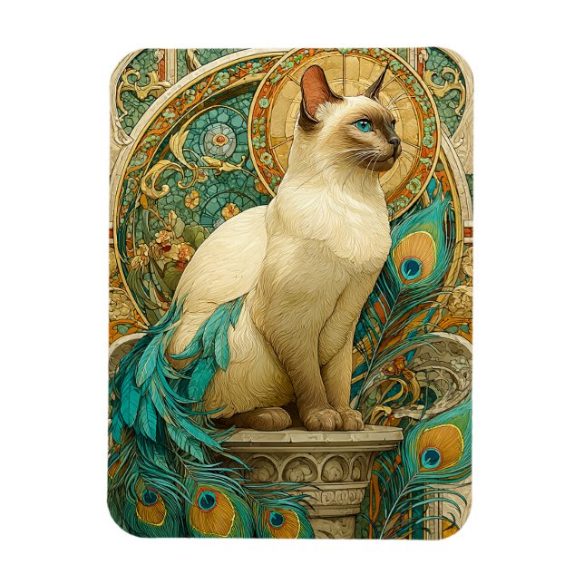 Art Nouveau Cat Magnet (Vertical)