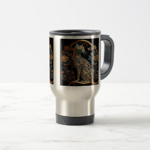 Art Nouveau Cat Travel/Commuter Mug, 15 oz Travel Mug
