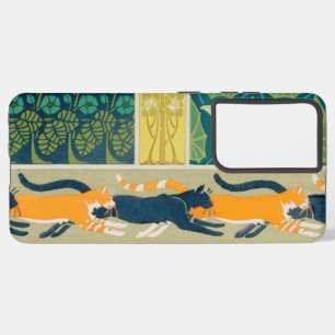Art Nouveau Cats and Flowers  Samsung Galaxy Case