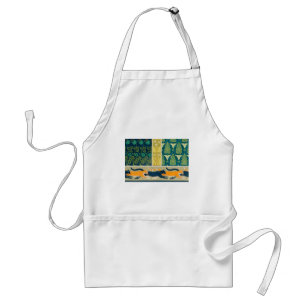 Art Nouveau Cats and Flowers Standard Apron