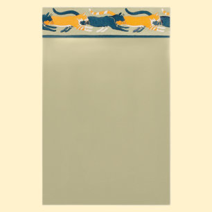 Art Nouveau Cats and Flowers Stationery