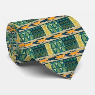 Art Nouveau Cats and Flowers Tie