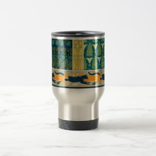 Art Nouveau Cats and Flowers Travel Mug