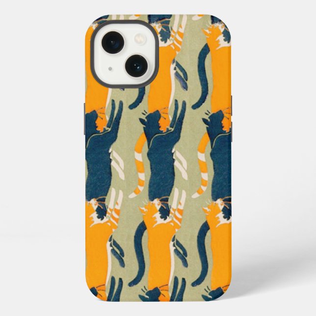 Art Nouveau Cats iPhone Case (Back)