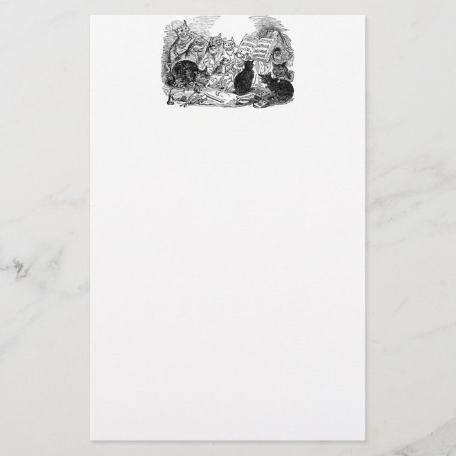 Art Nouveau Cats Stationery (Front)