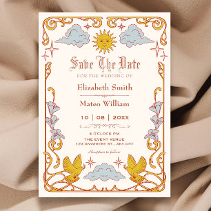 Art nouveau Celestial Save The Date
