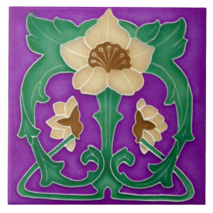 Art Nouveau Ceramic Fireplace wall Tile