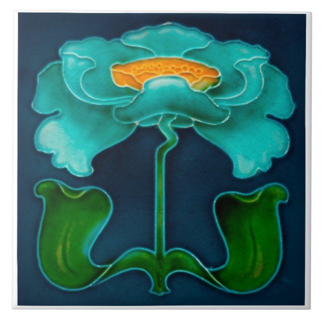 Art Nouveau Ceramic Fireplace Wall tile (Front)