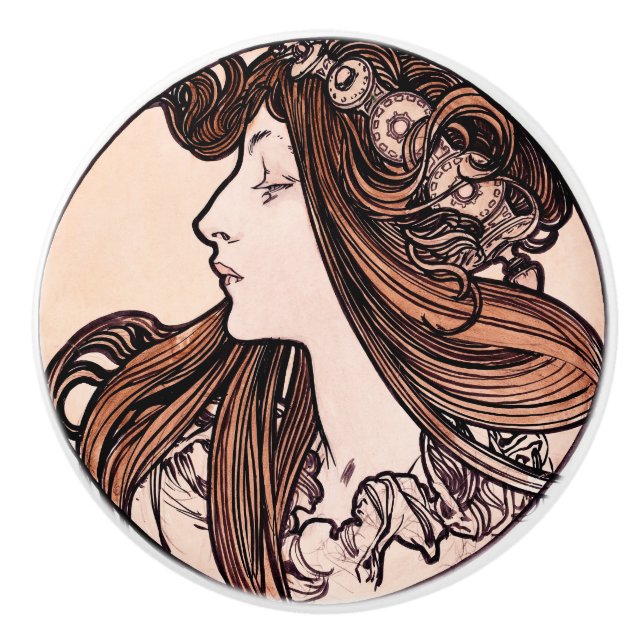 Art Nouveau Ceramic Knob (Front)