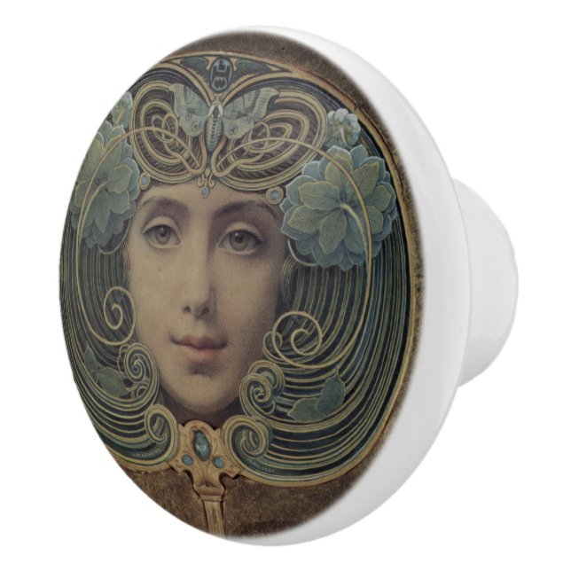 Art Nouveau Ceramic Knob (Right)