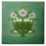 Art Nouveau Ceramic tile<br><div class="desc">Art Nouveu Ceramic tile, this design is a reproduction made from an old tile from the 1880s to 1920s, the tile is smooth and flat, it is not 3D, special to use in interior walls, kitchen backsplashes, bathroom walls, fireplace decorations, coasters, trivet, or can be a beautiful gift for any...</div>