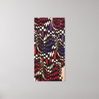 Art Nouveau Chequered Wave Pattern Canvas Print