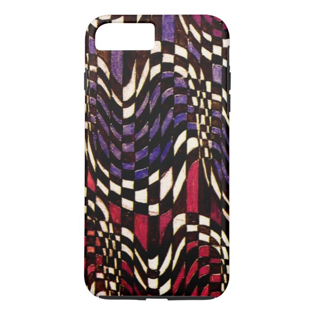 Art Nouveau Chequered Wave Pattern Case-Mate iPhone Case (Back)