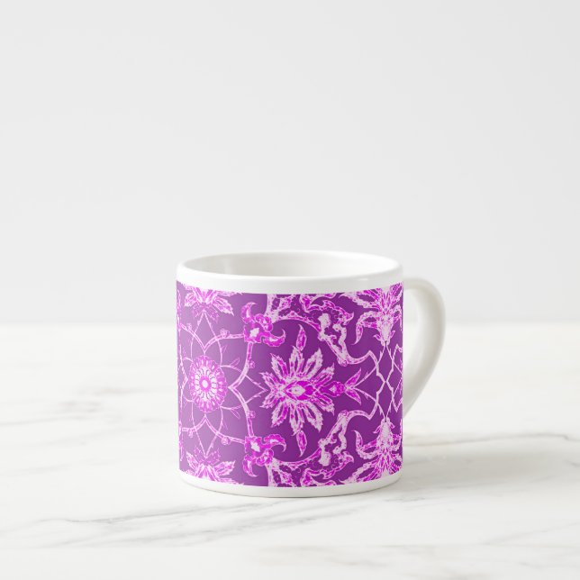 Art Nouveau Chinese Pattern - Amethyst Purple Espresso Cup (Front Right)