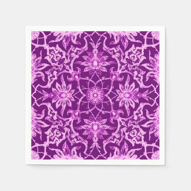 Art Nouveau Chinese Pattern - Amethyst Purple Napkin (Front)