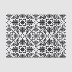 Art Nouveau Chinese Pattern - Black and White Tissue Paper