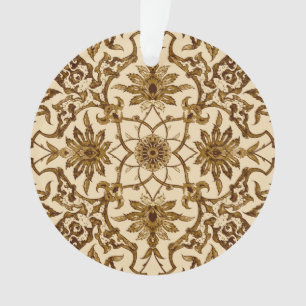 Art Nouveau Chinese Pattern - Brown and Beige Ornament