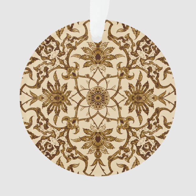 Art Nouveau Chinese Pattern - Brown and Beige Ornament (Front)