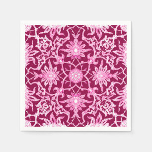 Art Nouveau Chinese Pattern - Burgundy Wine Napkin