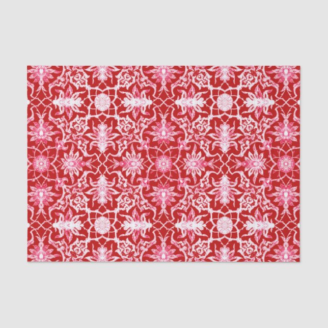 Art Nouveau Chinese Pattern - Deep Red Tissue Paper (Front)