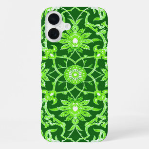 Art Nouveau Chinese Pattern - Emerald Green iPhone 16 Plus Case