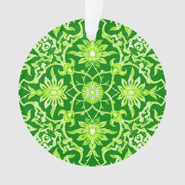 Art Nouveau Chinese Pattern - Emerald Green Ornament (Front)