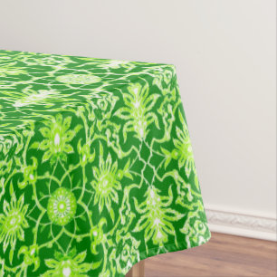 Art Nouveau Chinese Pattern - Emerald Green Tablecloth