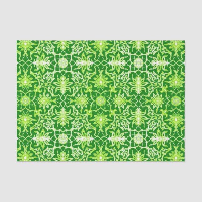 Art Nouveau Chinese Pattern - Emerald Green Tissue Paper (Front)