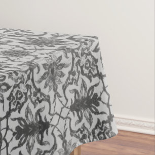 Art Nouveau Chinese Pattern - Silver Grey Tablecloth