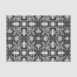 Art Nouveau Chinese Pattern - White on Black Tissue Paper