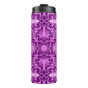 Art Nouveau Chinese Tile, Amethyst Purple Thermal Tumbler