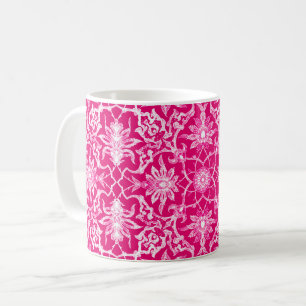 Art Nouveau Chinese Tile - Fuchsia Pink Coffee Mug